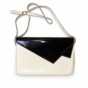 Vintage Salvatore Ferragamo Two-Tone Leather Shoulder Bag – Made in Italy